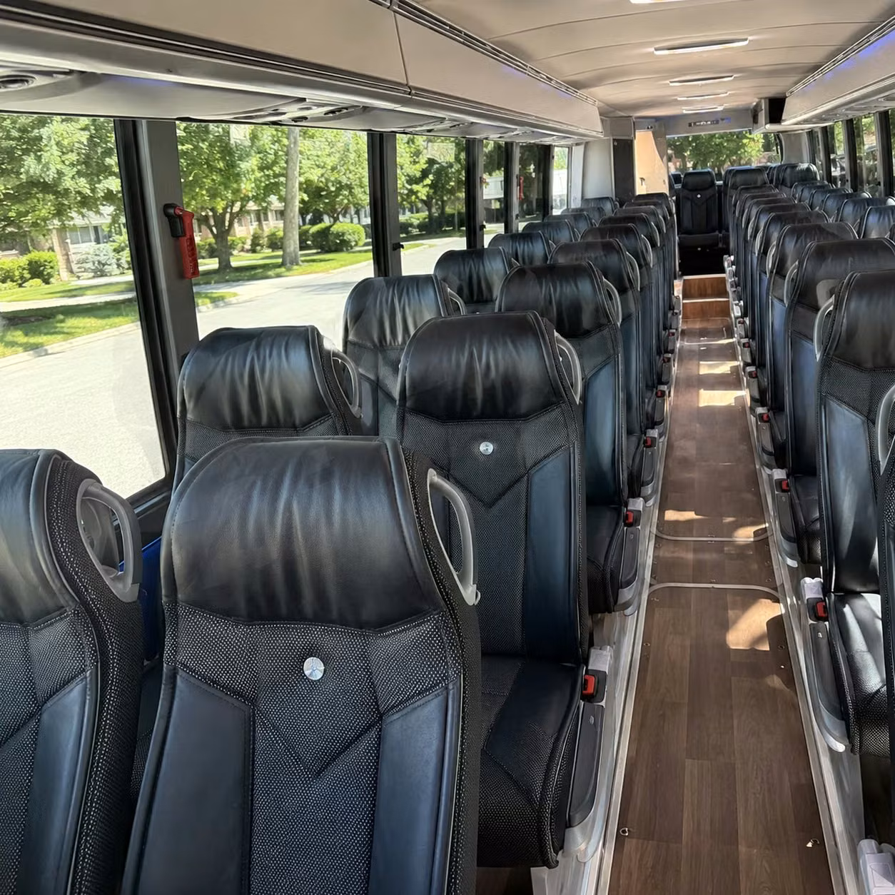 longmont charter bus rental interior